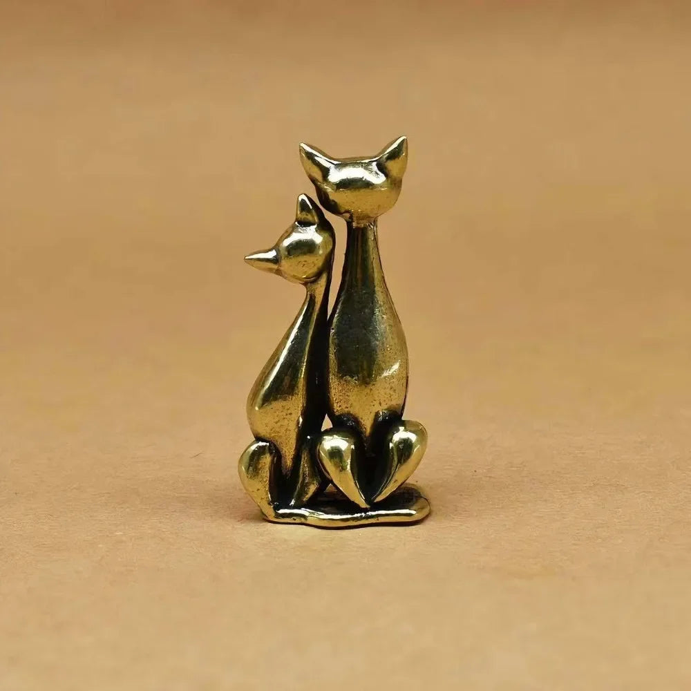 Chats Amoureux en Laiton